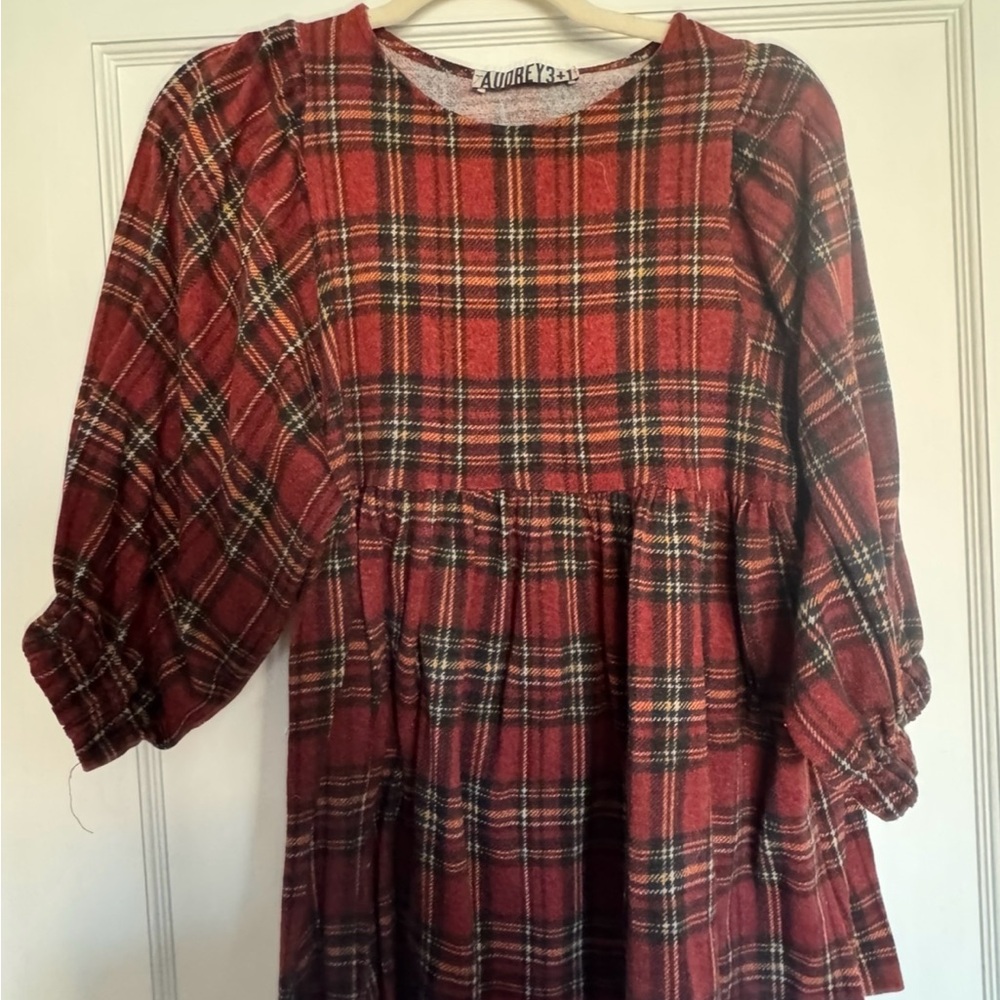 Audrey Deep Orange Plaid Shirt